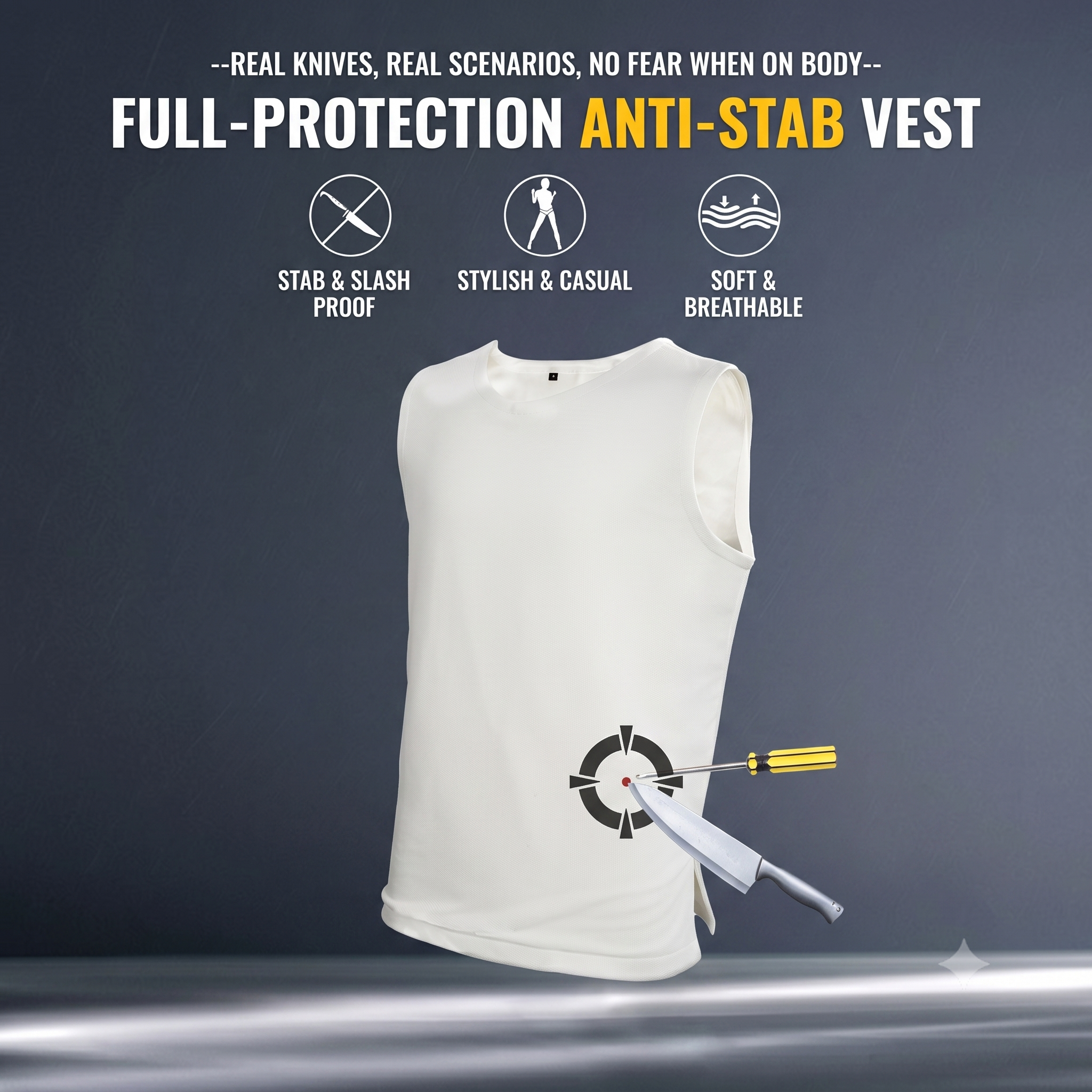 White Anti-stab Vest