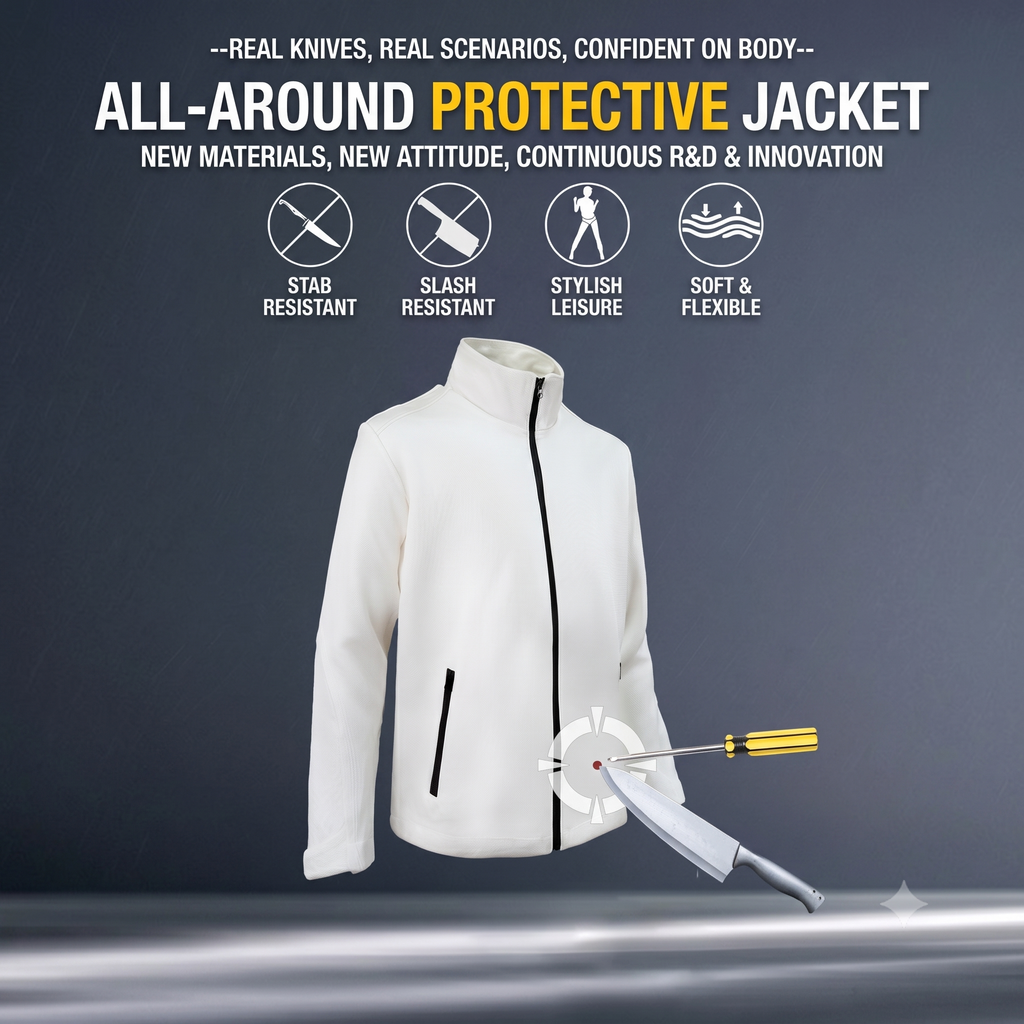 White Double-Layer Anti-puncture Jacket