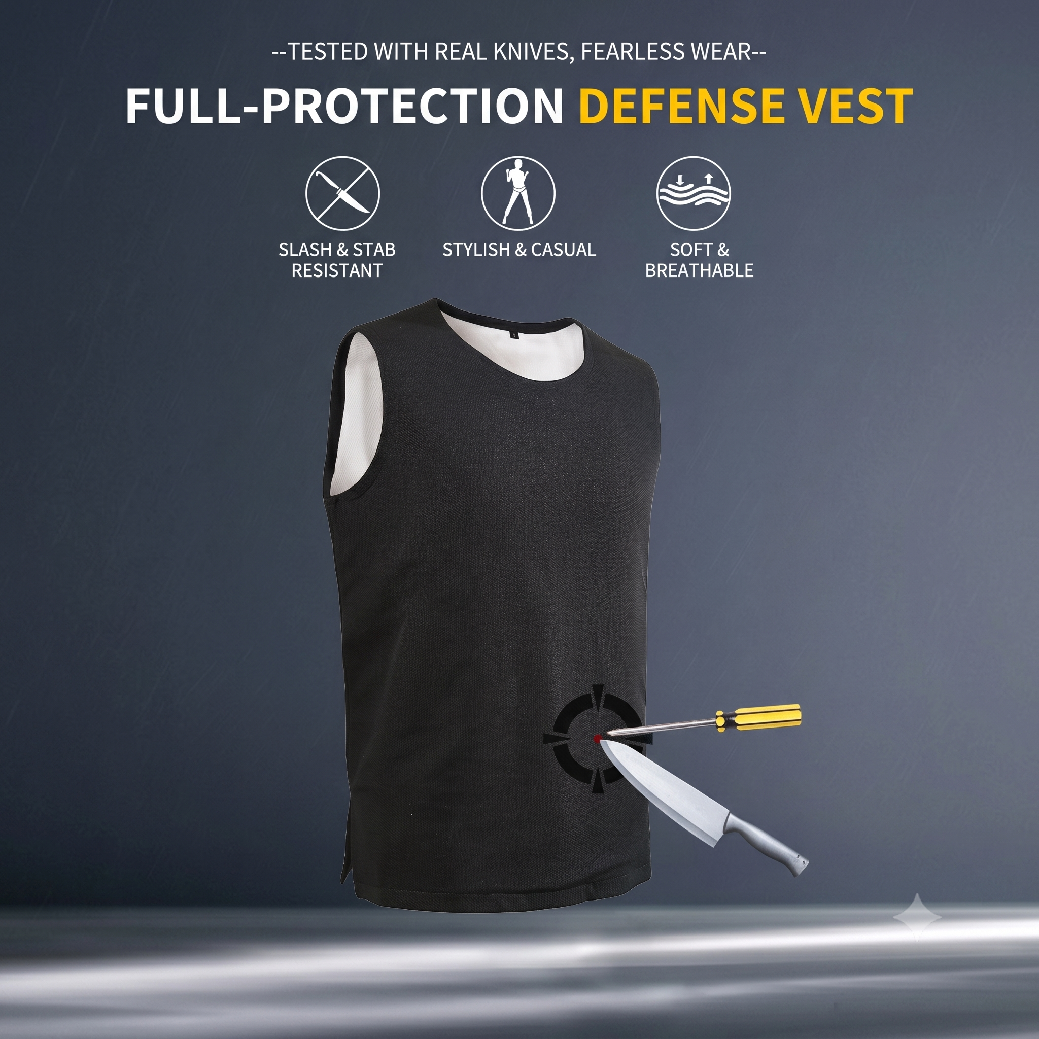 Black Anti-stab Vest
